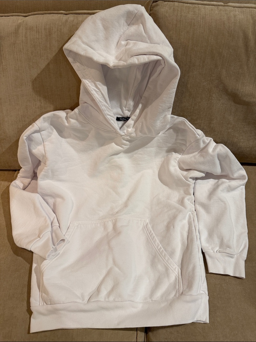 TALENTLESS Heavyweight White Hoodie - Medium
